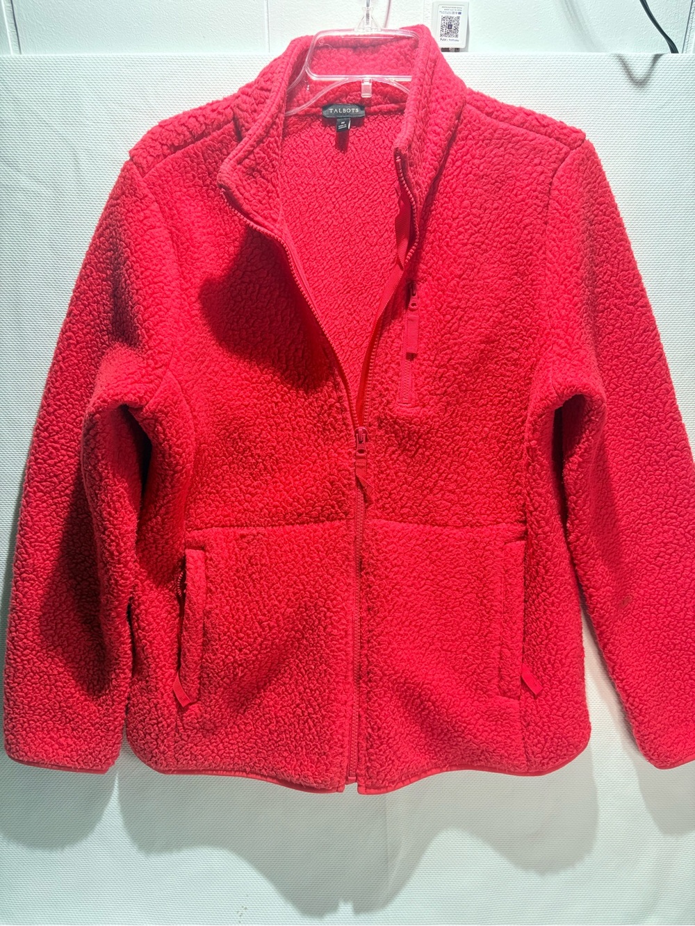 Talbots pink Sherpa Zip-Front Jacket